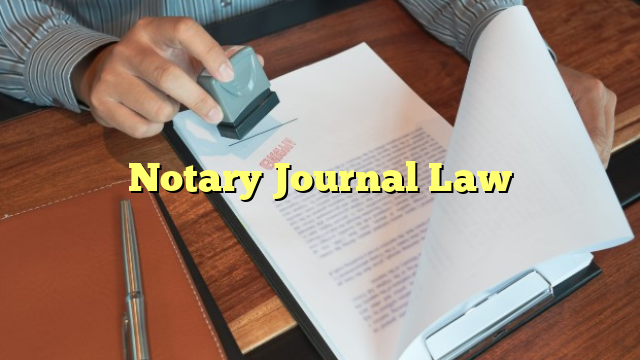 Notary Journal Law