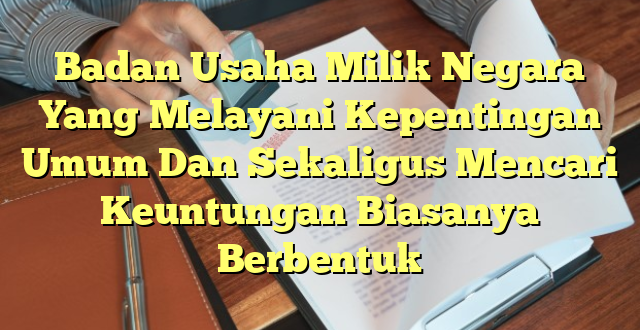 Badan Usaha Milik Negara Yang Melayani Kepentingan Umum Dan Sekaligus Mencari Keuntungan Biasanya Berbentuk