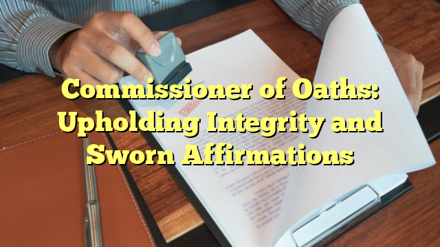 Commissioner of Oaths: Upholding Integrity and Sworn Affirmations