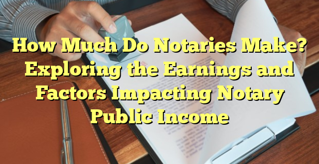 How Much Do Notaries Make? Exploring the Earnings and Factors Impacting Notary Public Income